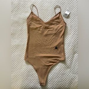Abercrombie and fitch beige thong bodysuit size xS